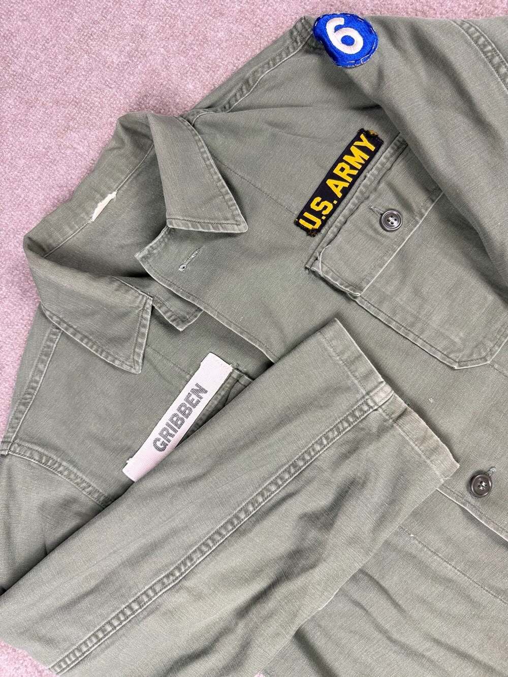 Vintage Vietnam Era Sateen US Army OG-107 Fatigue Shirt